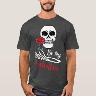 Valentine's Day Skeleton Spooky Skull Red Flower G T-Shirt