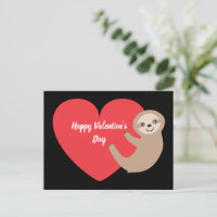 Valentine's Day Sloth Postcard