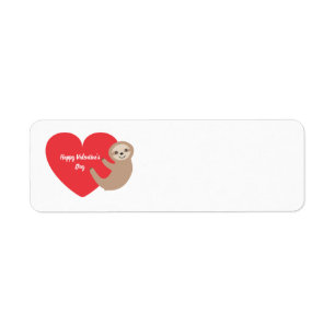 Valentine's Day Sloth  return address label