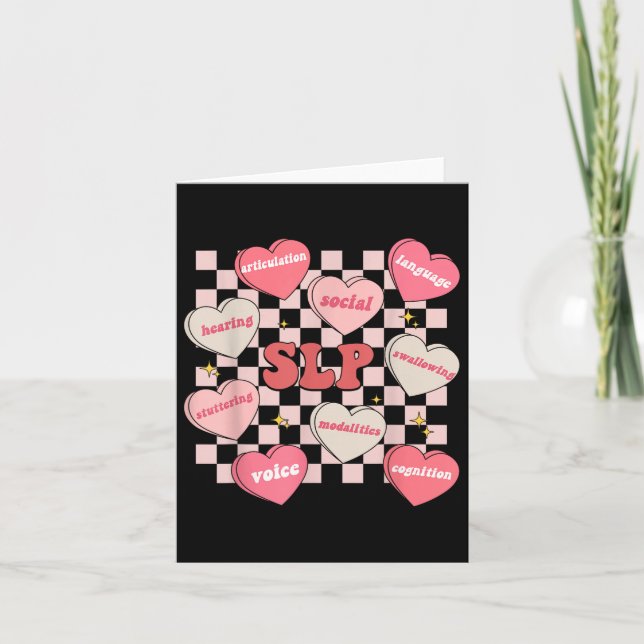 Valentines Day Slp Candy Heart Speech Therapy Sped Card (Front)