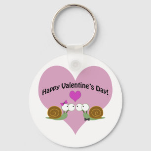 Valentines Day Snails Key Ring