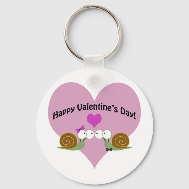 Valentines Day Snails Key Ring (Front)