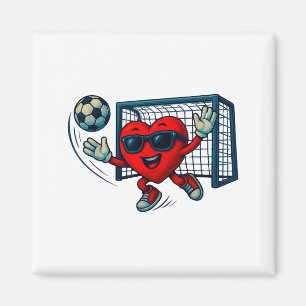 Valentines Day Soccer Goalkeeper Funny Heart Boys  Magnet