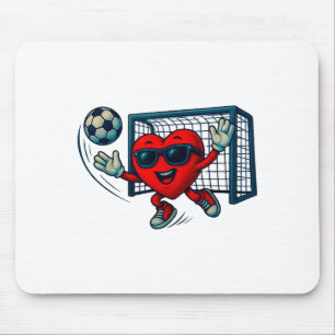 Valentines Day Soccer Goalkeeper Funny Heart Boys  Mouse Pad