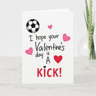Valentines Day Soccer Kick Card