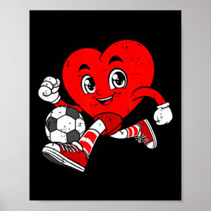 Valentine's Day Soccer Player Heart Sports Men Wom Poster