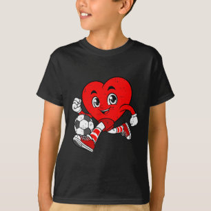 Valentine's Day Soccer Player Heart Sports Men Wom T-Shirt