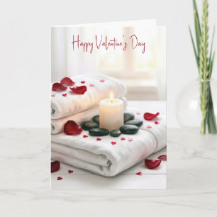 Valentine's Day Spa with Rose Petals Card