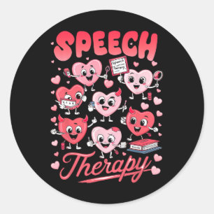 Valentines Day Speech Therapy Therapist Slpa Slp V Classic Round Sticker