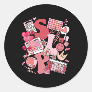 Valentines Day Speech Therapy Therapist Slpa Slp V Classic Round Sticker