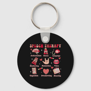 Valentines Day Speech Therapy Therapist Slpa Slp V Key Ring