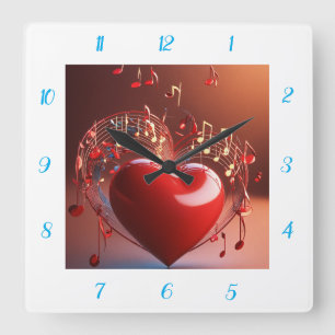 Valentine's day Square Wall Clock