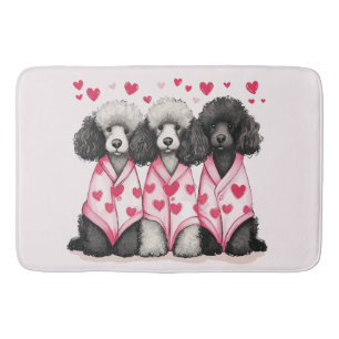 Valentines Day Standard Poodle Dogs Bath Mat