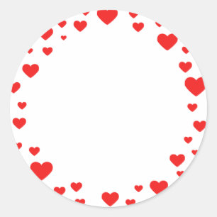 Valentine's Day Stickers, Hearts Classic Round Sticker