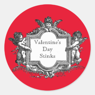 Valentine's Day Stinks Classic Round Sticker