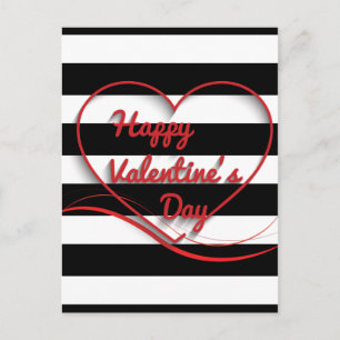 Valentine's Day striped Holiday Postcard