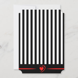 Valentine's Day Stripes with Red Heart (blank) Holiday Card