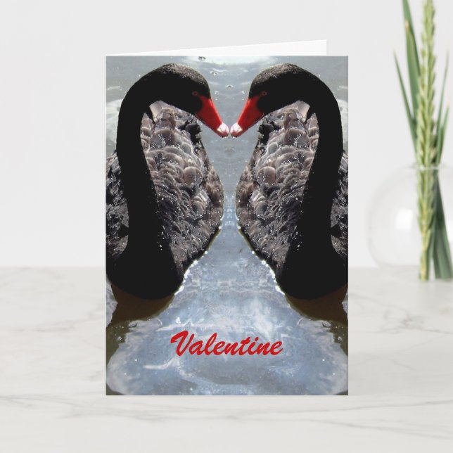 Valentine's Day Swans Greeting Card (Front)