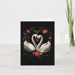 Valentines Day Swans Heart Romantic Couple Love Da Card