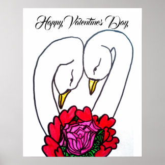 VALENTINES DAY SWANS poster