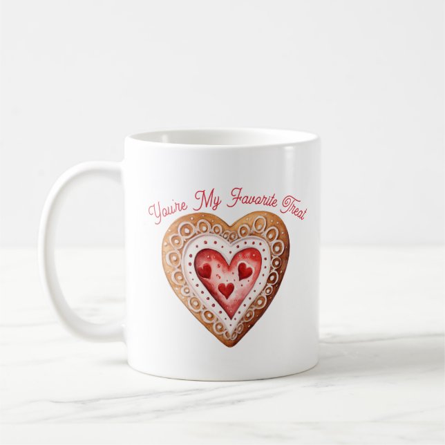 Valentines Day Sweet Cookie Heart Favorite Treat Coffee Mug (Left)