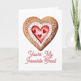 Valentines Day Sweet Cookie Heart Favorite Treat Holiday Card