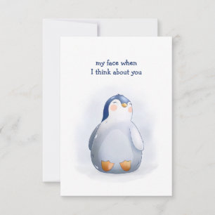 Valentine's Day Sweet Cute Baby Penguin Card