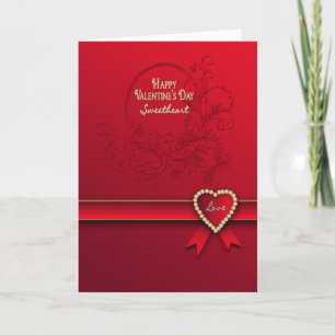 Valentine's Day - Sweetheart - Red/Heart/romantic Holiday Card
