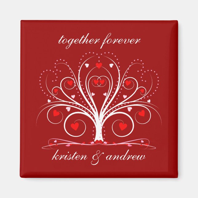 Valentine's Day Sweethearts Tree Magnet (Front)