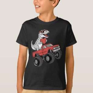 Valentine's Day T Rex Dinosaur Riding Monster Truc T-Shirt