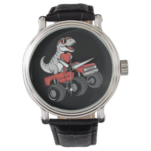 Valentine's Day T Rex Dinosaur Riding Monster Truc Watch