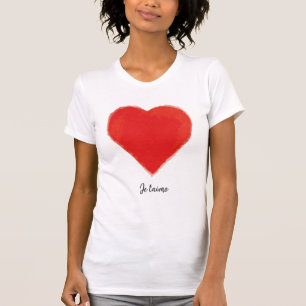 Valentine's Day T-Shirt Je t'aime with Red Heart