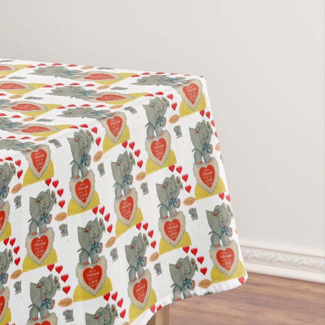 Valentine's Day Tablecloth Elephant (In Situ)