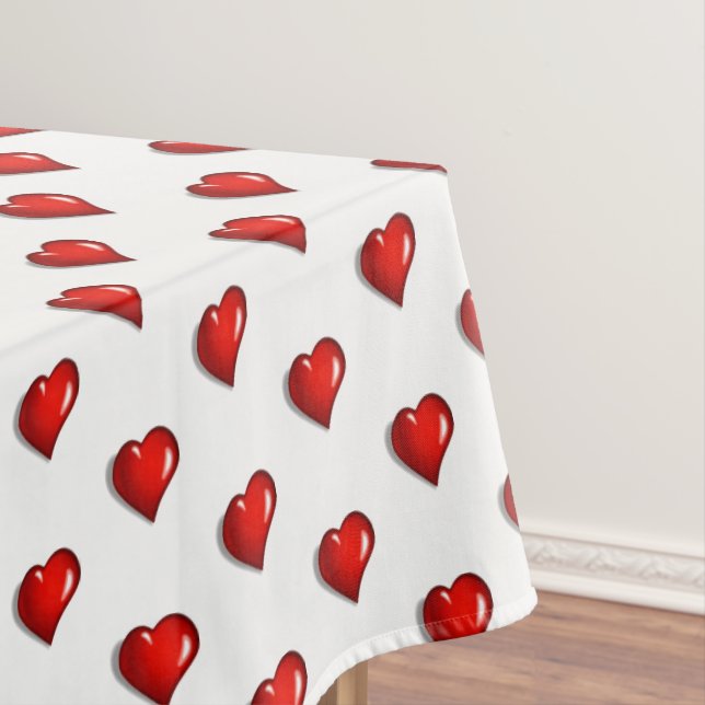 Valentine's Day Tablecloth Red Hearts  (In Situ)