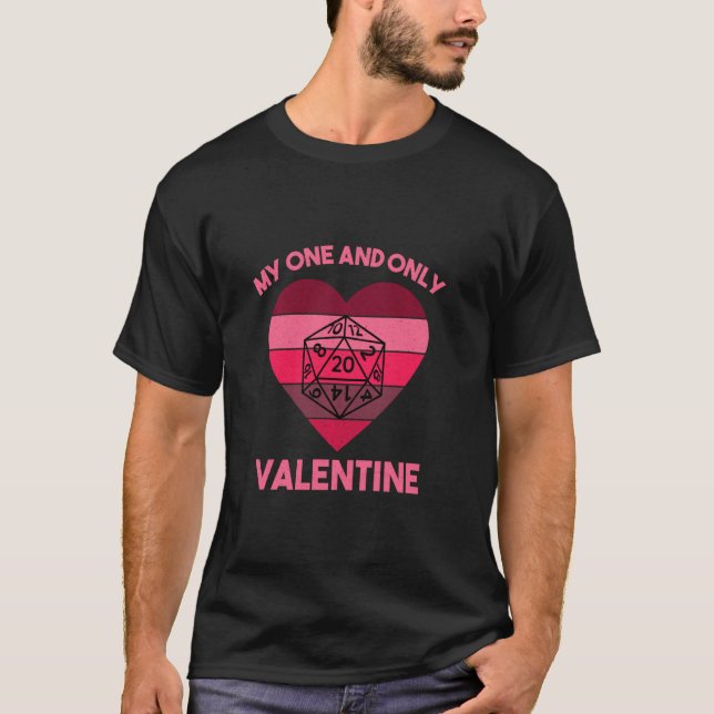 Valentines Day Tabletop Dungeon Eye Rpg Dice Drago T-Shirt (Front)