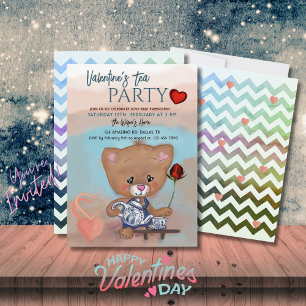 Valentine's Day Tea Party with Teddy Invitation