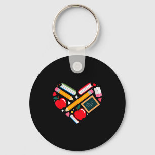 Valentines Day Teacher Heart Apple Pencil School M Key Ring