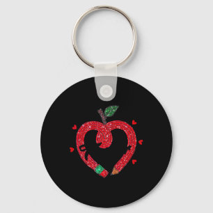 Valentine's Day Teacher Heart Women Inspirational Key Ring