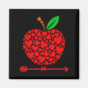 Valentines Day Teacher Hearts Apple Love Teach Wom Magnet