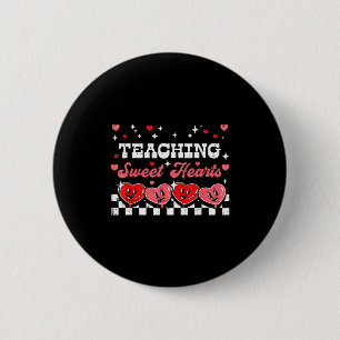 Valentines Day Teacher Teaching Sweethearts Retro  6 Cm Round Badge