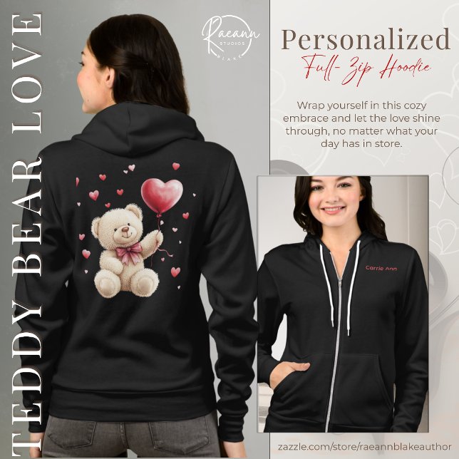 Valentine's Day Teddy Bear Love Full-zip Hoodie (Creator Uploaded)