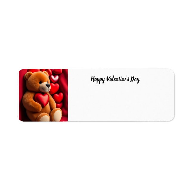 Valentine's day teddy bear Return Address Label (Front)
