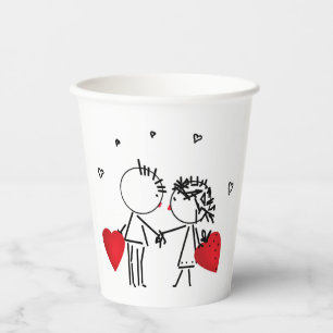 Valentine's day temporary tattoos paper cups