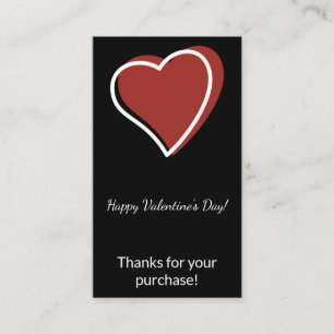 Valentine's Day Thanks for Your Purchase Business Card