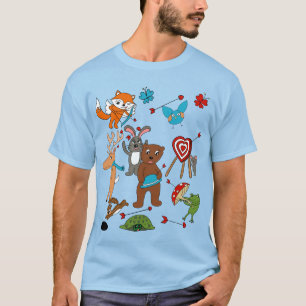 Valentine's Day Themed Funny Animals Graphic T-Shirt