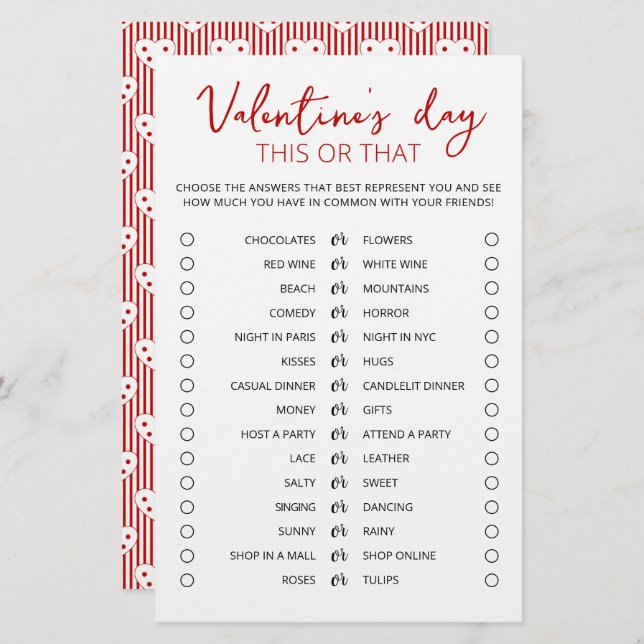 Valentine's day This or that Game Editable game (Front/Back)