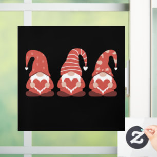 Valentine's Day Three Cute Gnomes Holding Heart