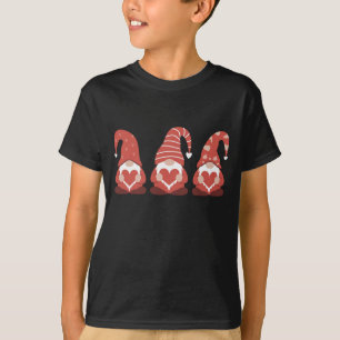 Valentine's Day Three Cute Gnomes Holding Heart T-Shirt
