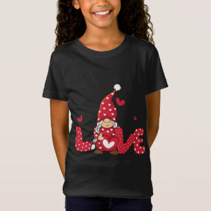 Valentine's Day Three Gnomes Holding Heart Leopard T-Shirt