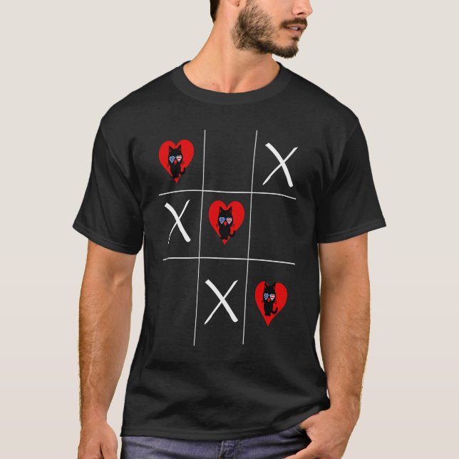 Valentines Day Tic Tac Toe XO XO T-Shirt (Front)